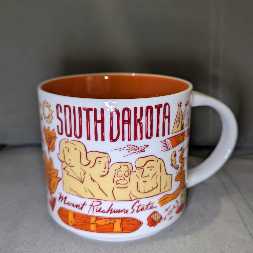Starbucks South Dakota Mug with Orange Interior